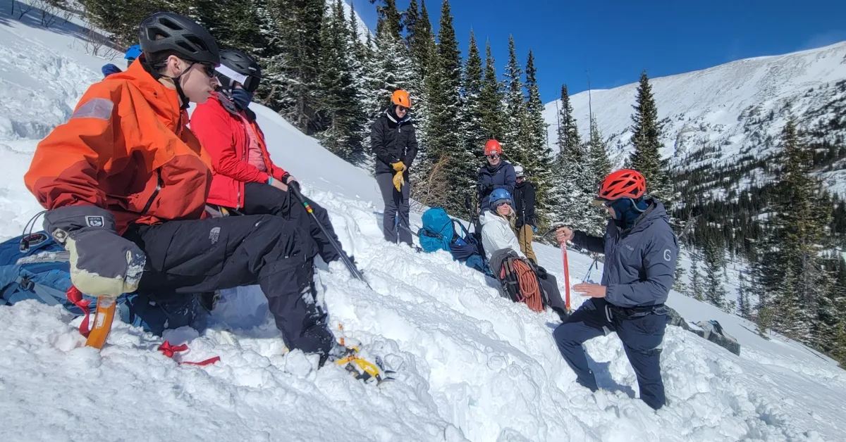 Introduction to mountaineering students in Colorado