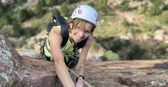 A climber on Ruper in Boulder Colorado