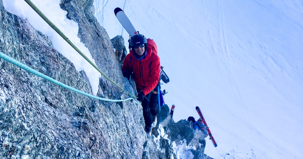 Ski mountaineering course students climbing in Colorado