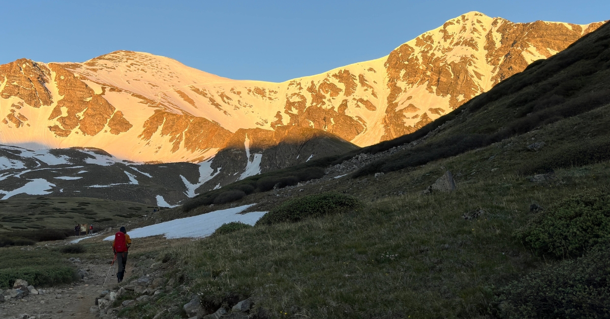 Grays and Torreys Peak at sunrise in Colorado