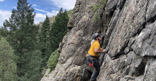 An SPI Candidate demonstrating strong climbing movement in Golden Colorado