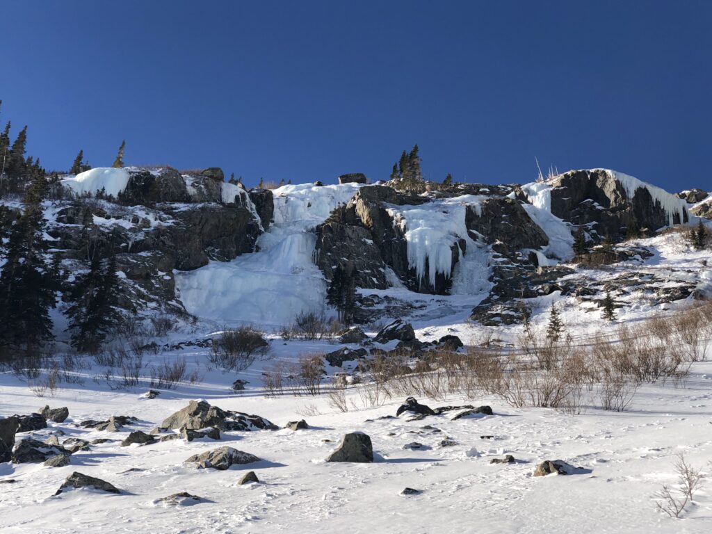 Lincoln Falls ice crag scenic view in Colorado
