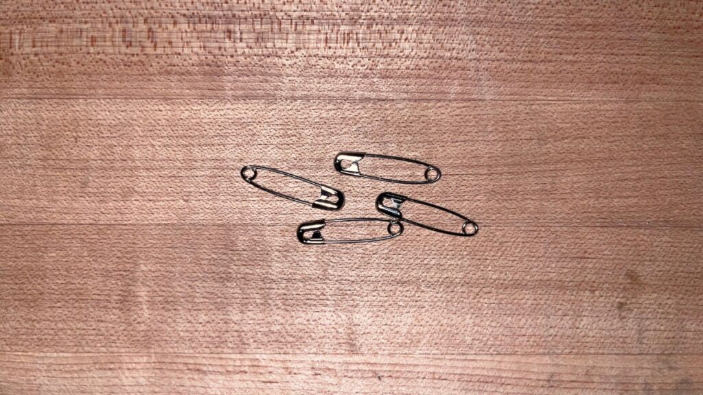 Safety pins in a backcountry ski repair kit