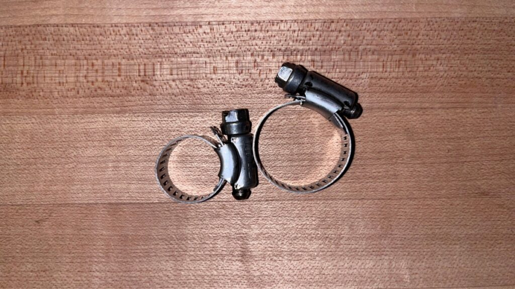 Hose clamps in a backcountry ski repair kit