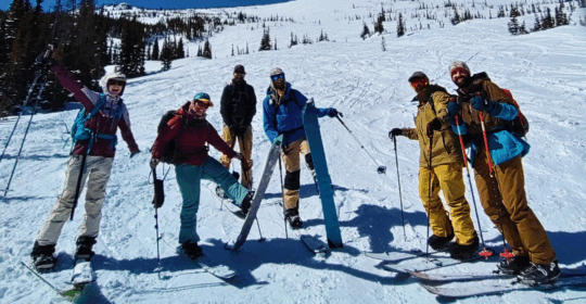 backcountry ski riders on a Colorado classic ski tour