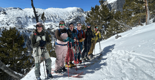 Group on a backcountry ski tour
