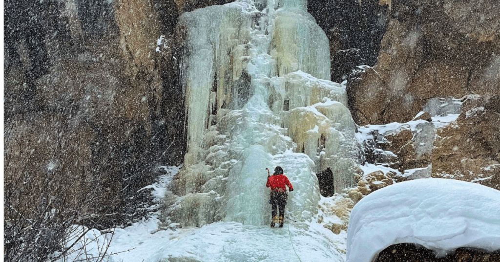 Ice climbing in Rocky Mountain National Park