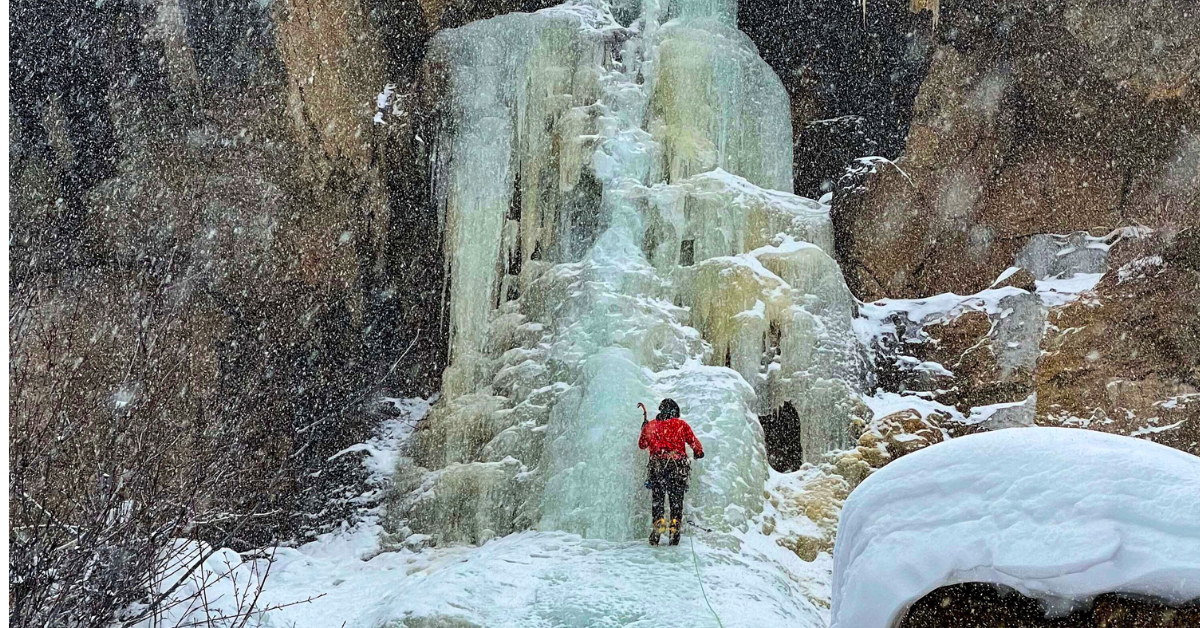 Ice climbing in Rocky Mountain National Park