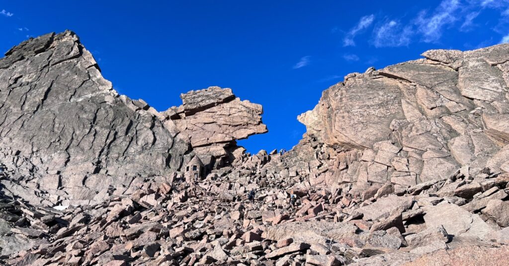 The Keyhole Route on Longs Peak as seen from the Boulderfield