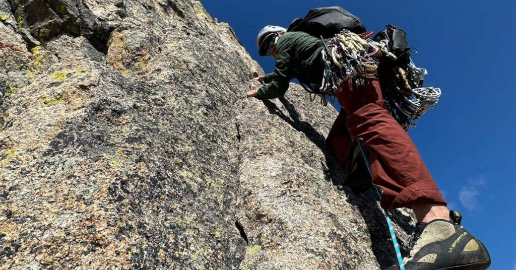 Climber on Skyes Sickle in RMNP
