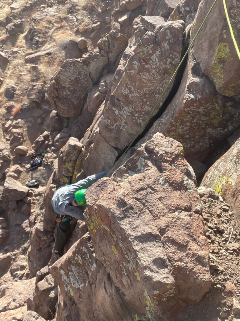 Winter Rock Climber at North Table Mountain