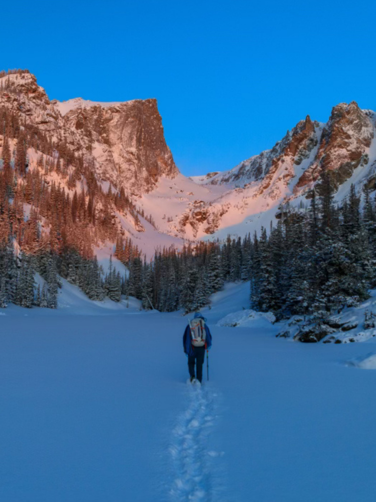 Winter Hiking in RMNP towards Emerald Lake